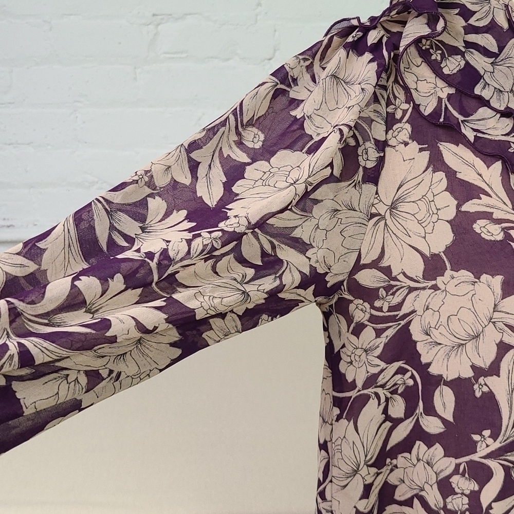 - ZARA Dress Ruffled Floral Size Medium - Picture 5 of 12